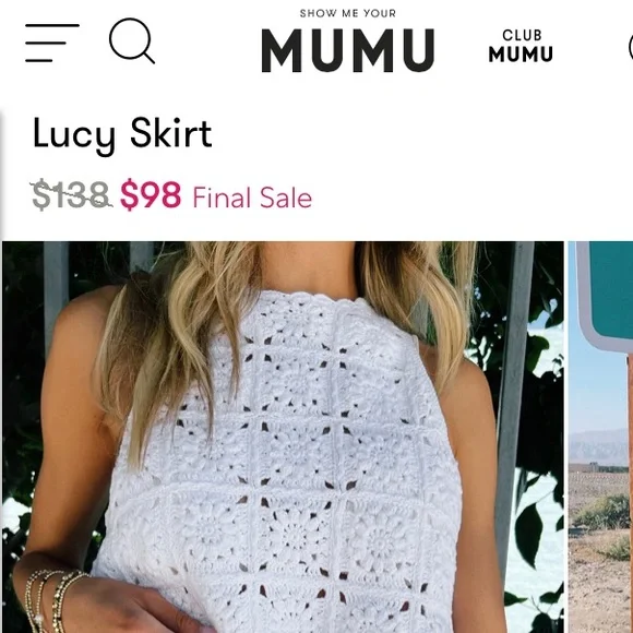 Crochet skirt- white daisy’s - Picture 5 of 5